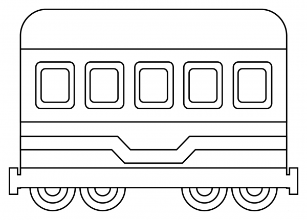Railway Car coloring page image