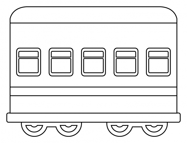 Railway Car Emoji coloring page image