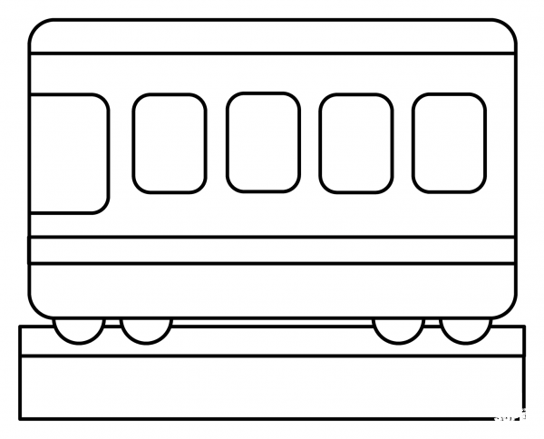 Railway Car Emoji coloring page image
