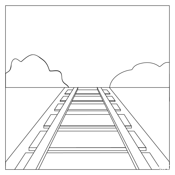 Railway Track Emoji coloring page image