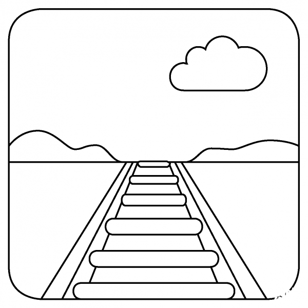Railway Track Emoji coloring page image