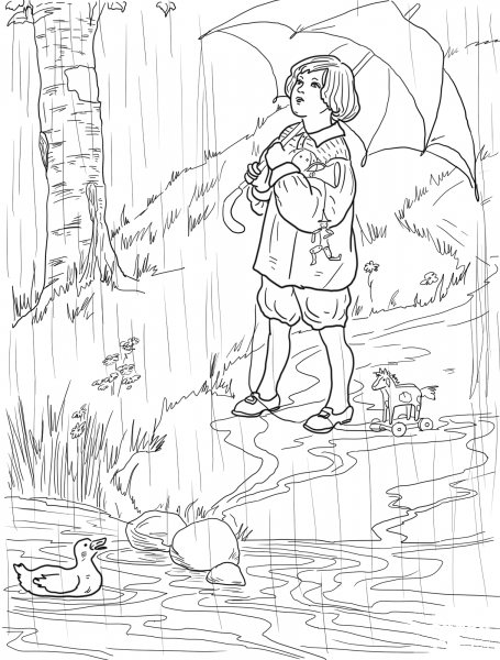 Rain, Rain, go Away coloring page image