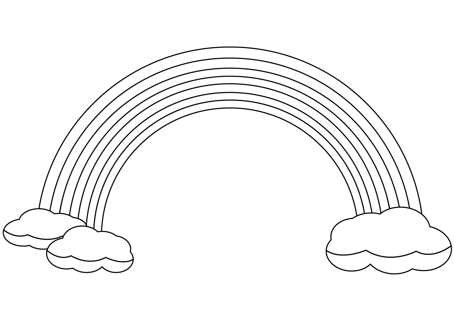 Rainbow and Clouds coloring page - ColouringPages