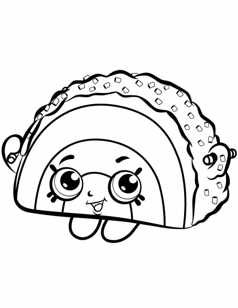 Rainbow Bite Cake Shopkin coloring page image
