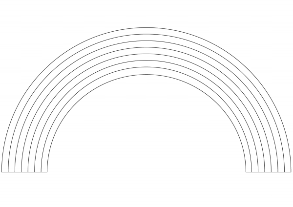Rainbow coloring page image