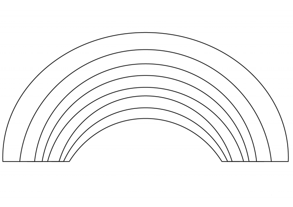 Rainbow coloring page image