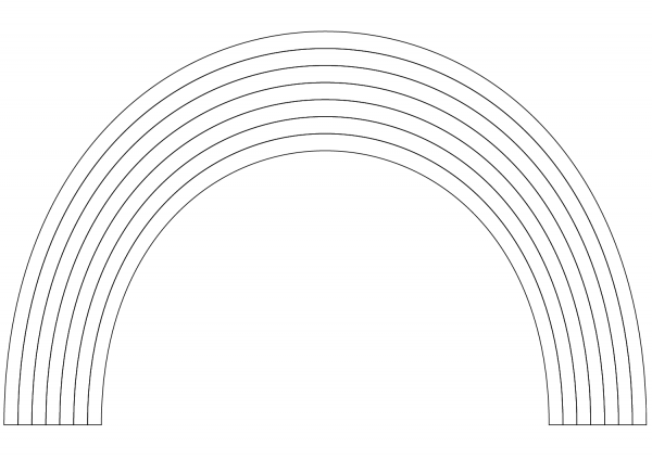 Rainbow coloring page image