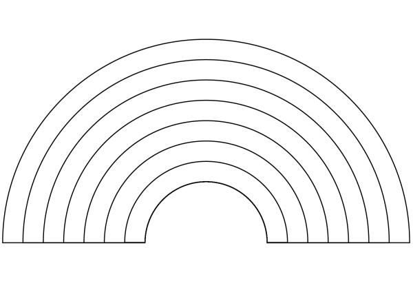 Rainbow coloring page image