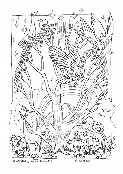 Rainbow  coloring page image