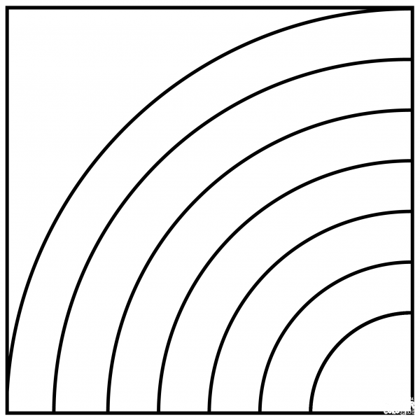 Rainbow coloring page image