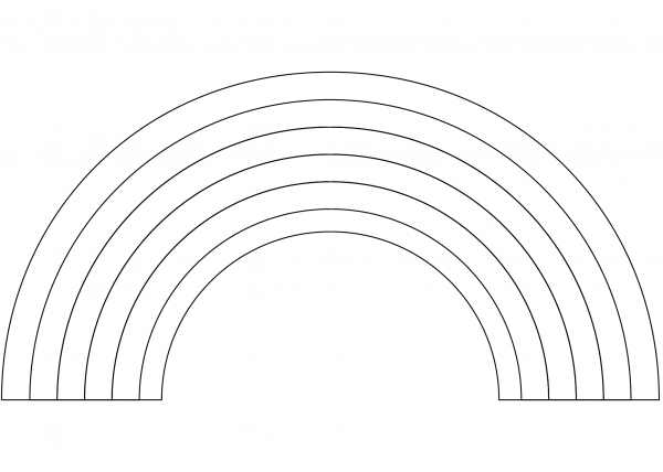 Rainbow coloring page image