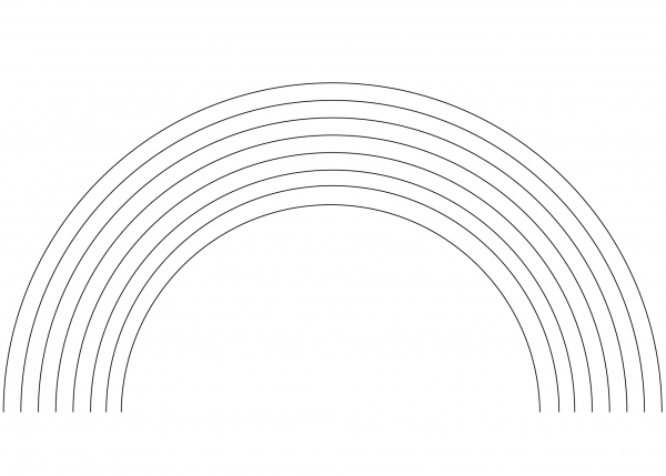 Rainbow coloring page image