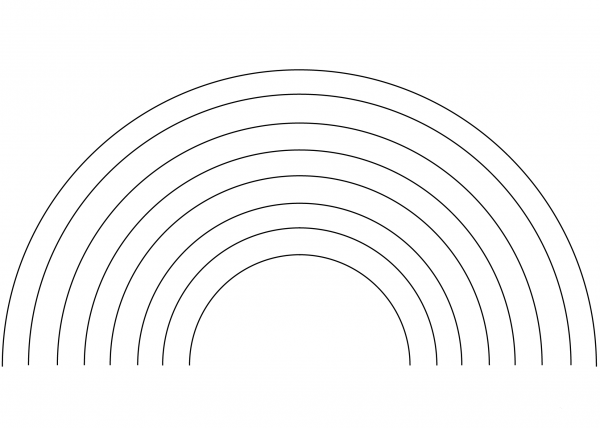 Rainbow coloring page image