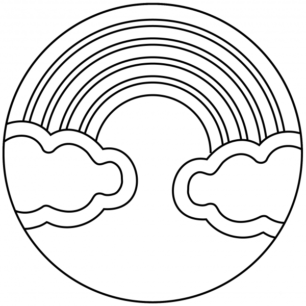 Rainbow Emoji coloring page image