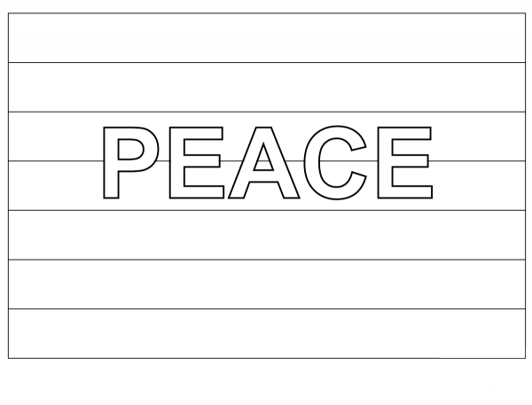 Rainbow Peace Flag coloring page image
