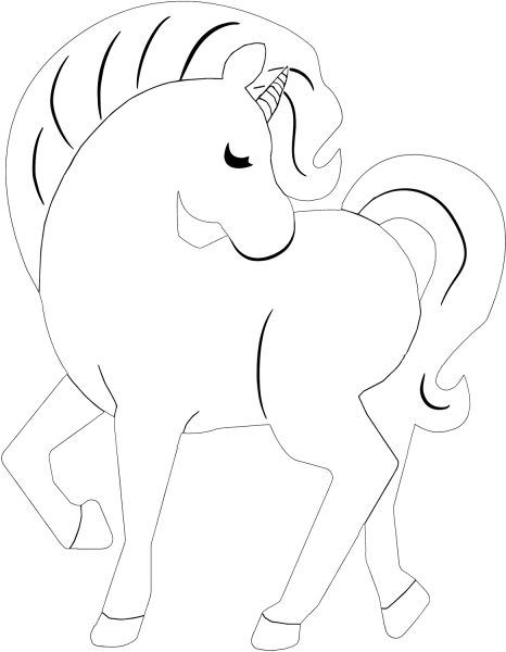 Rainbow Unicorn coloring page image
