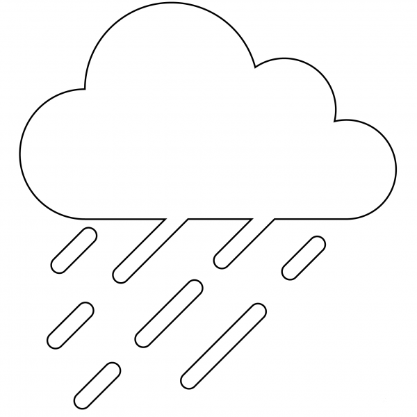 Rainy Cloud Emoji coloring page image