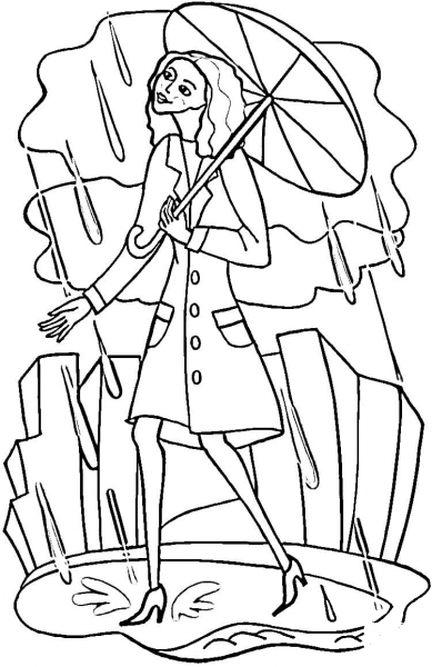 Rainy Weather  coloring page image