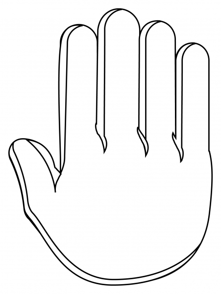 Raised Back of Hand coloring page image