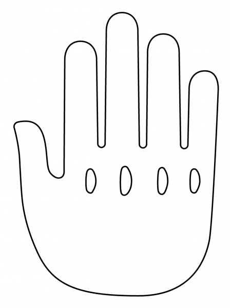 Raised Back of Hand Emoji coloring page image