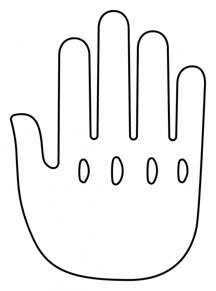 Raised Back of Hand Emoji coloring page image