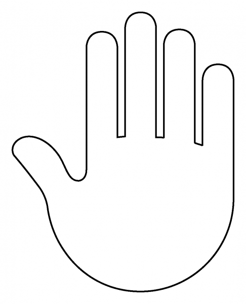 Raised Back of Hand Emoji coloring page image