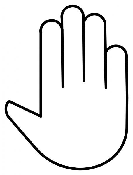 Raised Back of Hand Emoji coloring page image