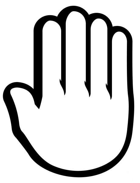 Raised Back of Hand Emoji coloring page image