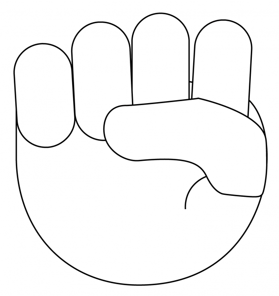 Raised Fist Emoji coloring page image