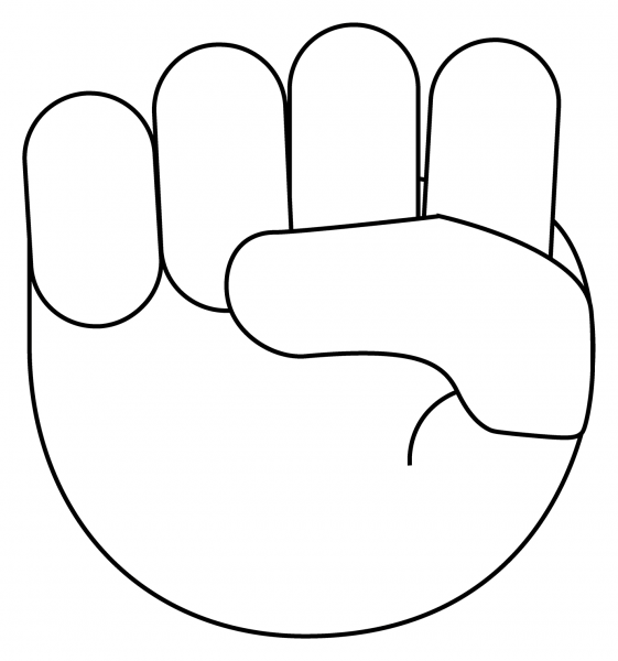 Raised Fist Emoji coloring page image