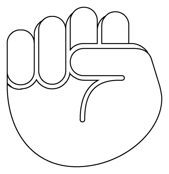 Raised Fist Emoji coloring page image