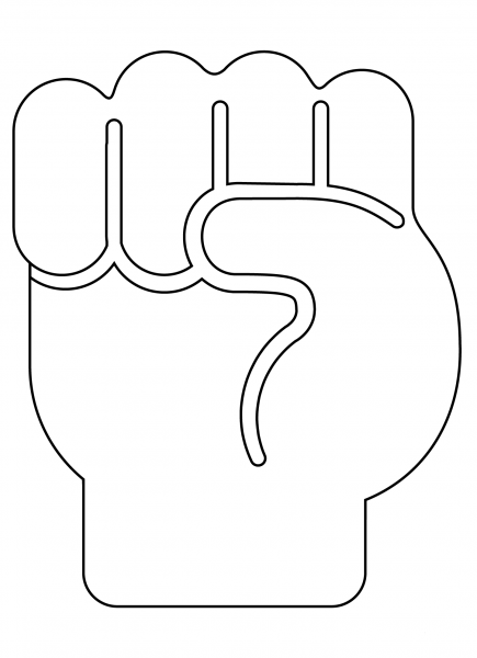Raised Fist Emoji coloring page image