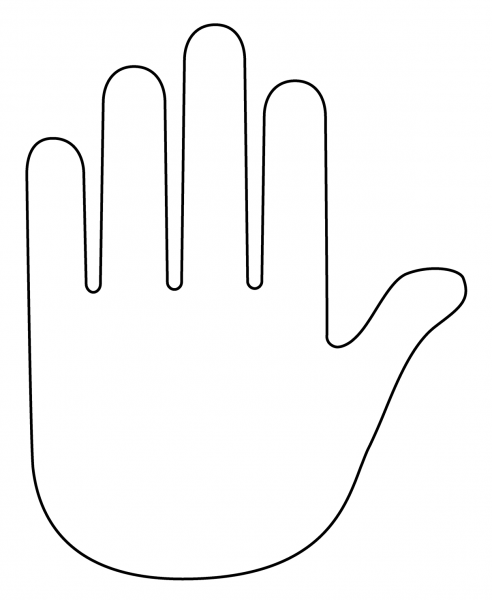 Raised Hand Emoji coloring page image