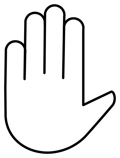 Raised Hand Emoji coloring page image