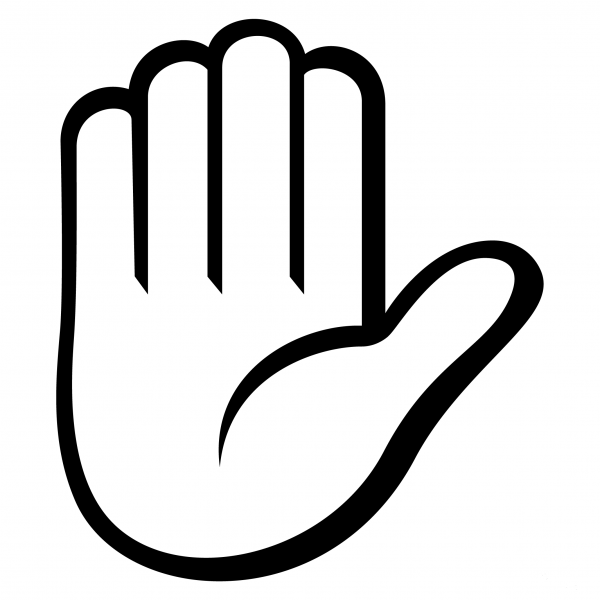 Raised Hand Emoji coloring page image