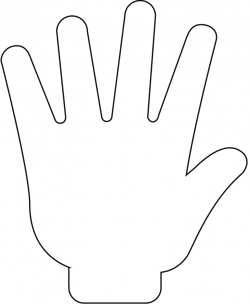 Raised Hand with Fingers Splayed Emoji coloring page image