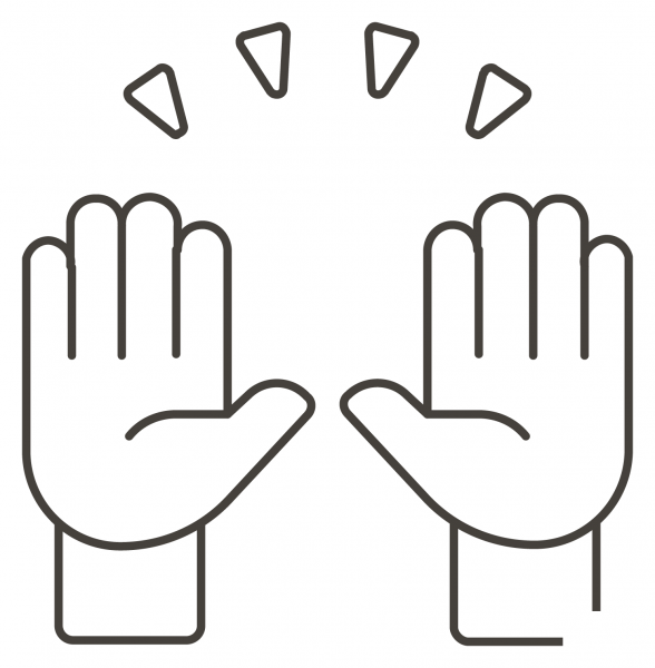 Raising Hands coloring page image