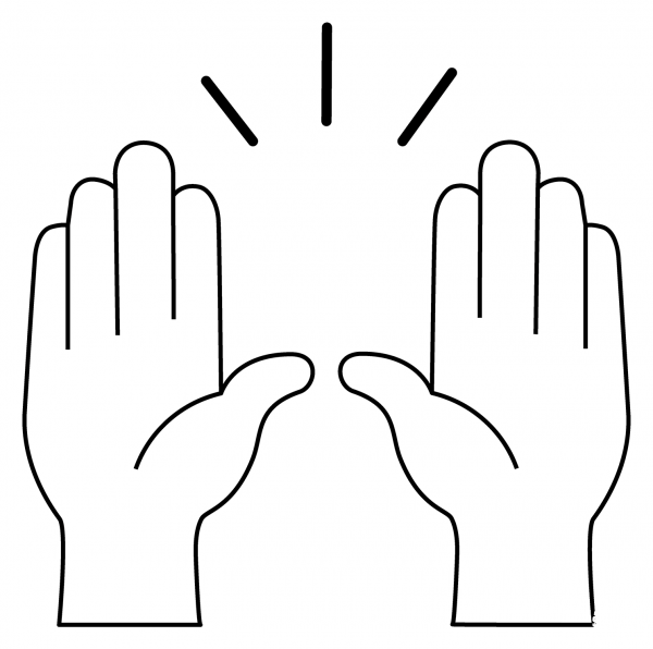 Raising Hands Emoji coloring page image