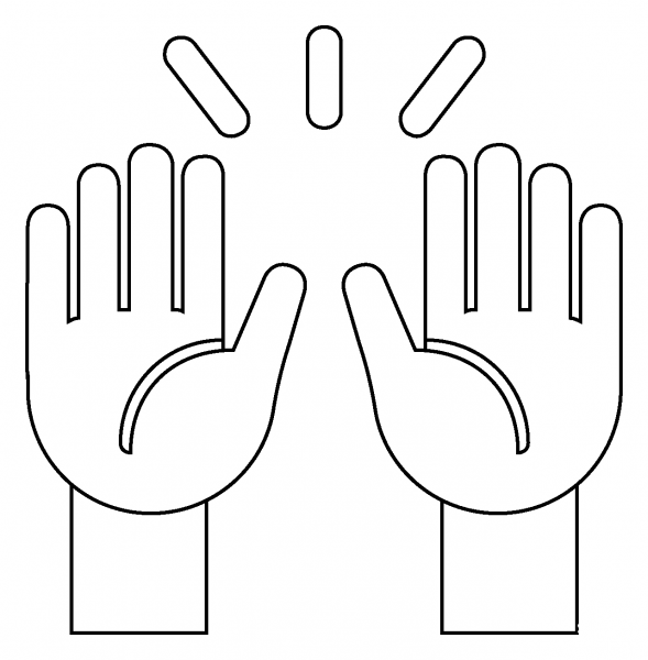 Raising Hands Emoji coloring page image