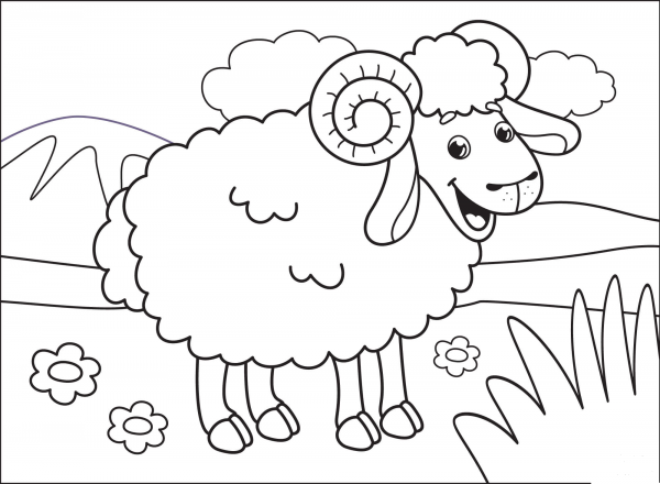 Ram coloring page image