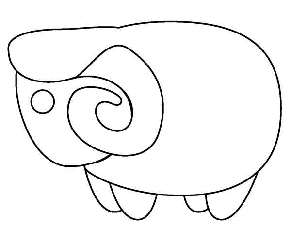 Ram Emoji coloring page image
