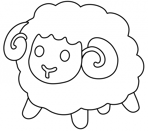Ram Emoji coloring page image