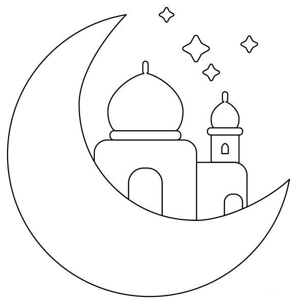 Ramadan Moon coloring page image