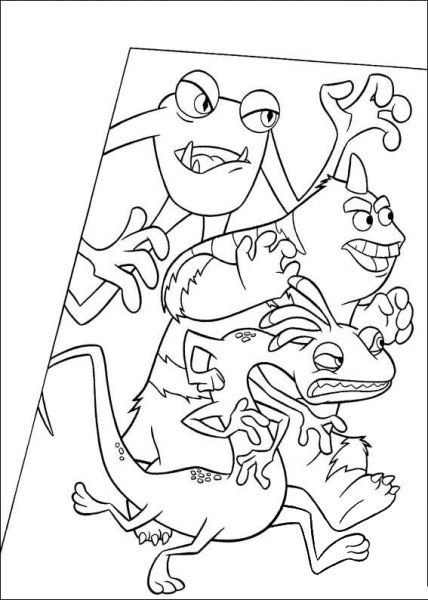 Randall Boggs, Claws Ward and Lanky Schmidt coloring page image