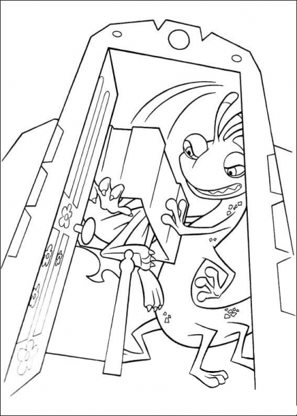 Randall Boggs Tries To Catch Mike  coloring page image