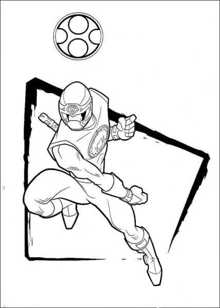 Ranger Black is Ready To Fight  coloring page image