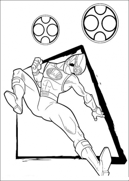 Ranger Blue Is Jumping  coloring page image