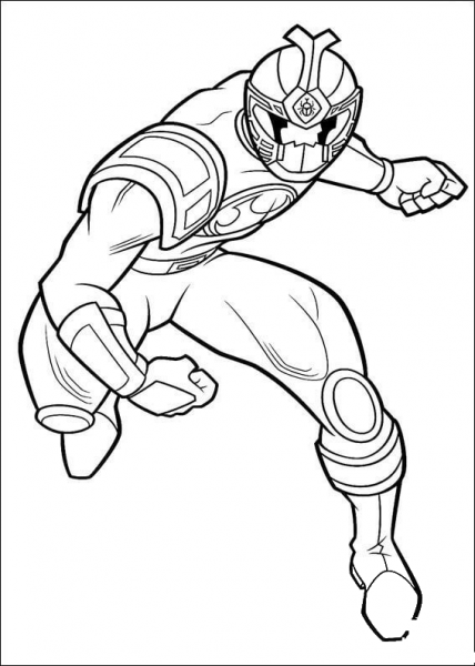 Ranger Blue Is Running For Fight  coloring page image