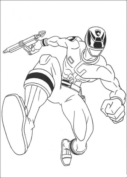 Ranger Is Jumping  coloring page image