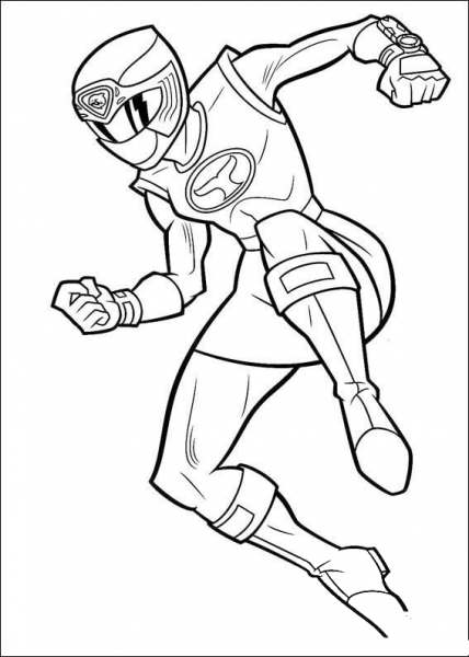 Ranger Pink Is Jumping  coloring page image